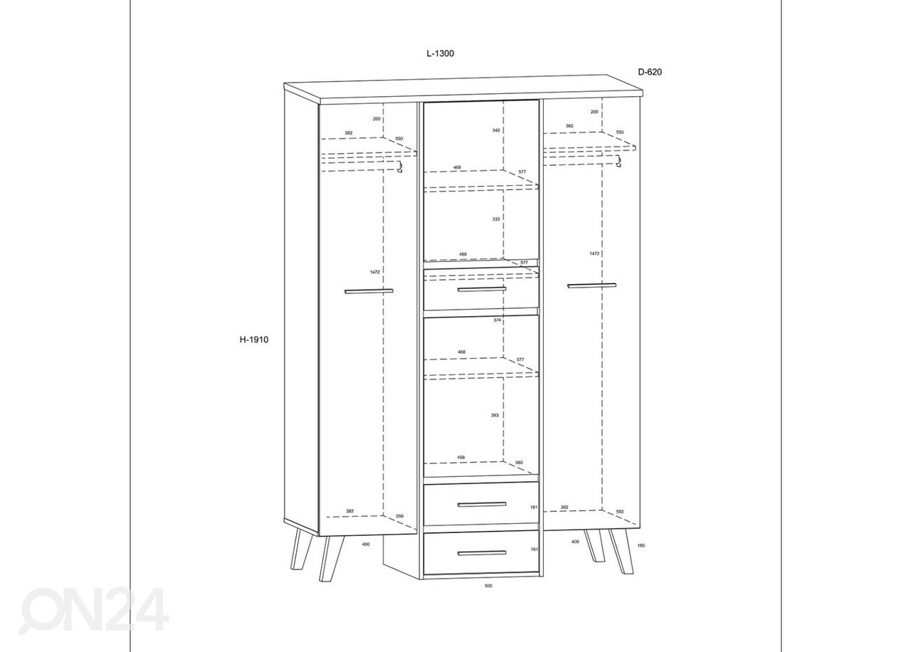 Шкаф платяной Clon 130 cm увеличить