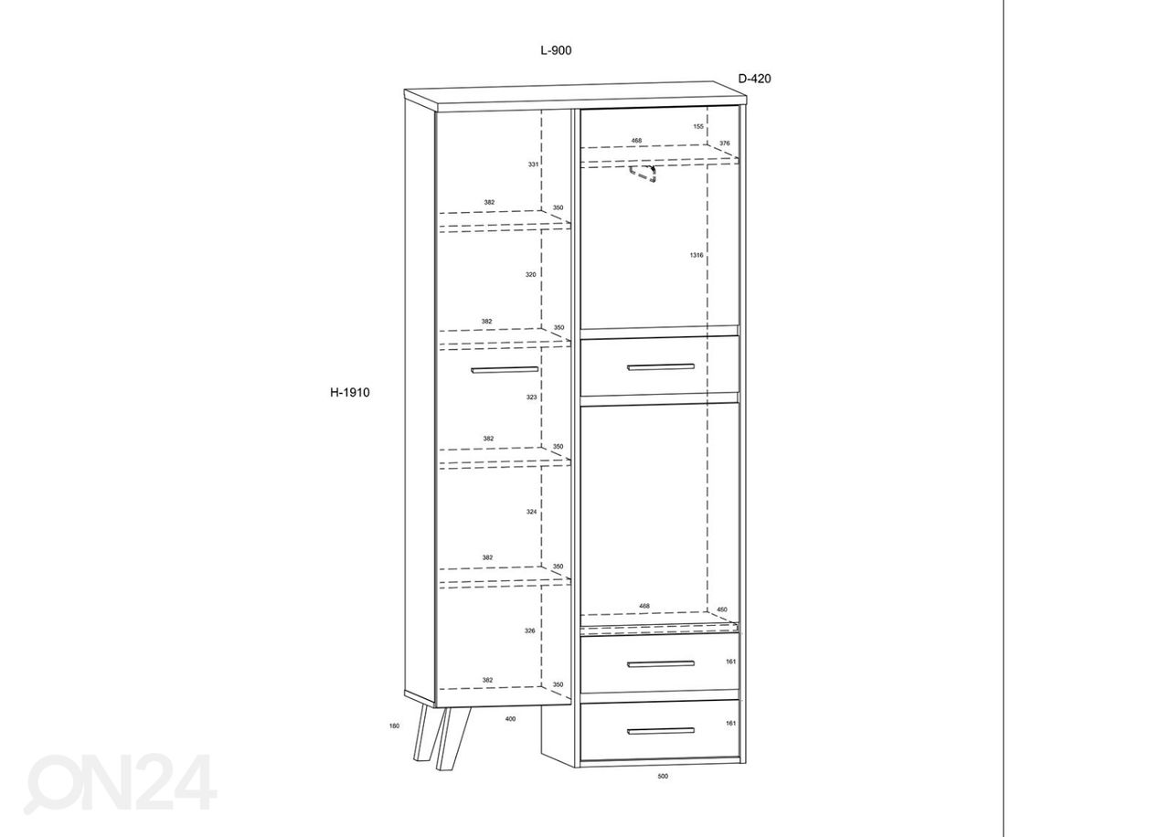 Шкаф платяной Clon 90 cm увеличить