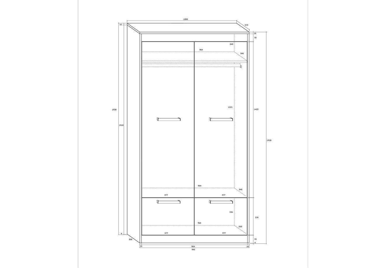 Шкаф платяной Cobhy 100 cm увеличить