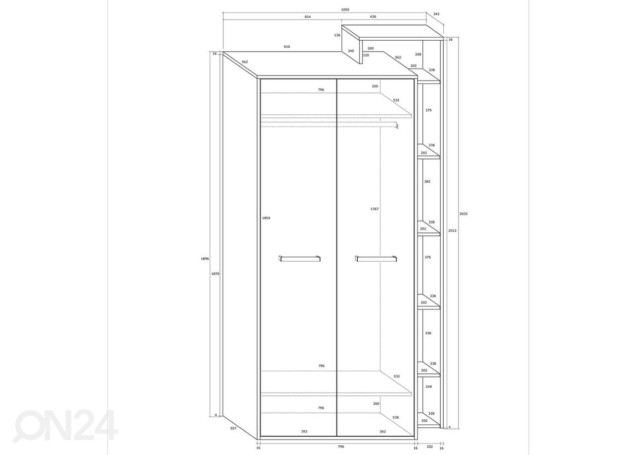 Шкаф платяной Macroom 105 cm увеличить