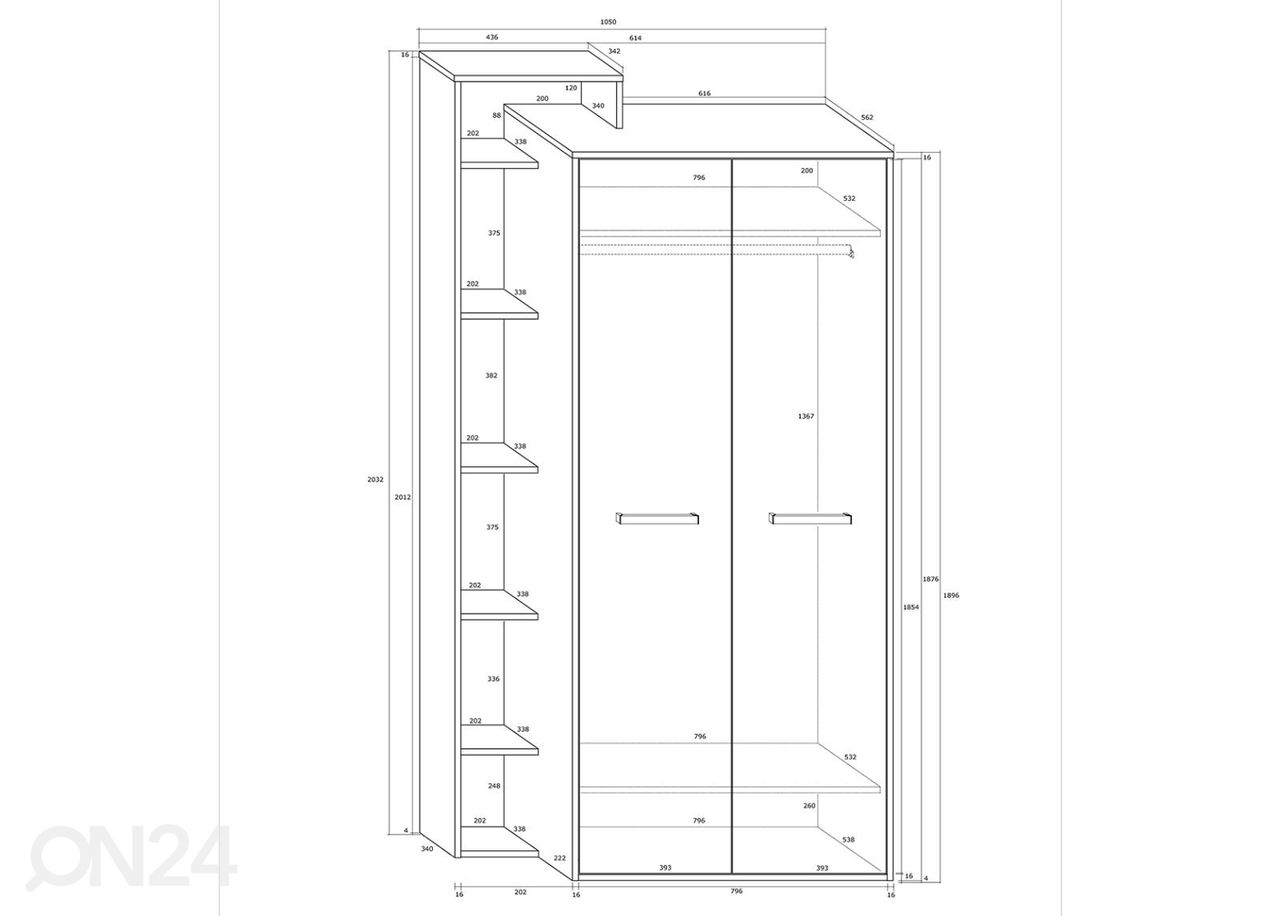 Шкаф платяной Macroom 105 cm увеличить