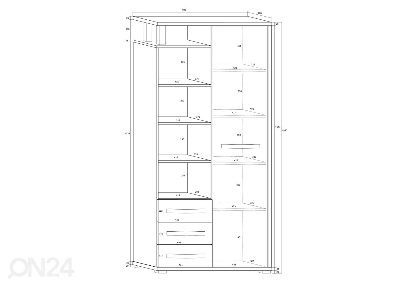 Шкаф-полка 90 cm увеличить