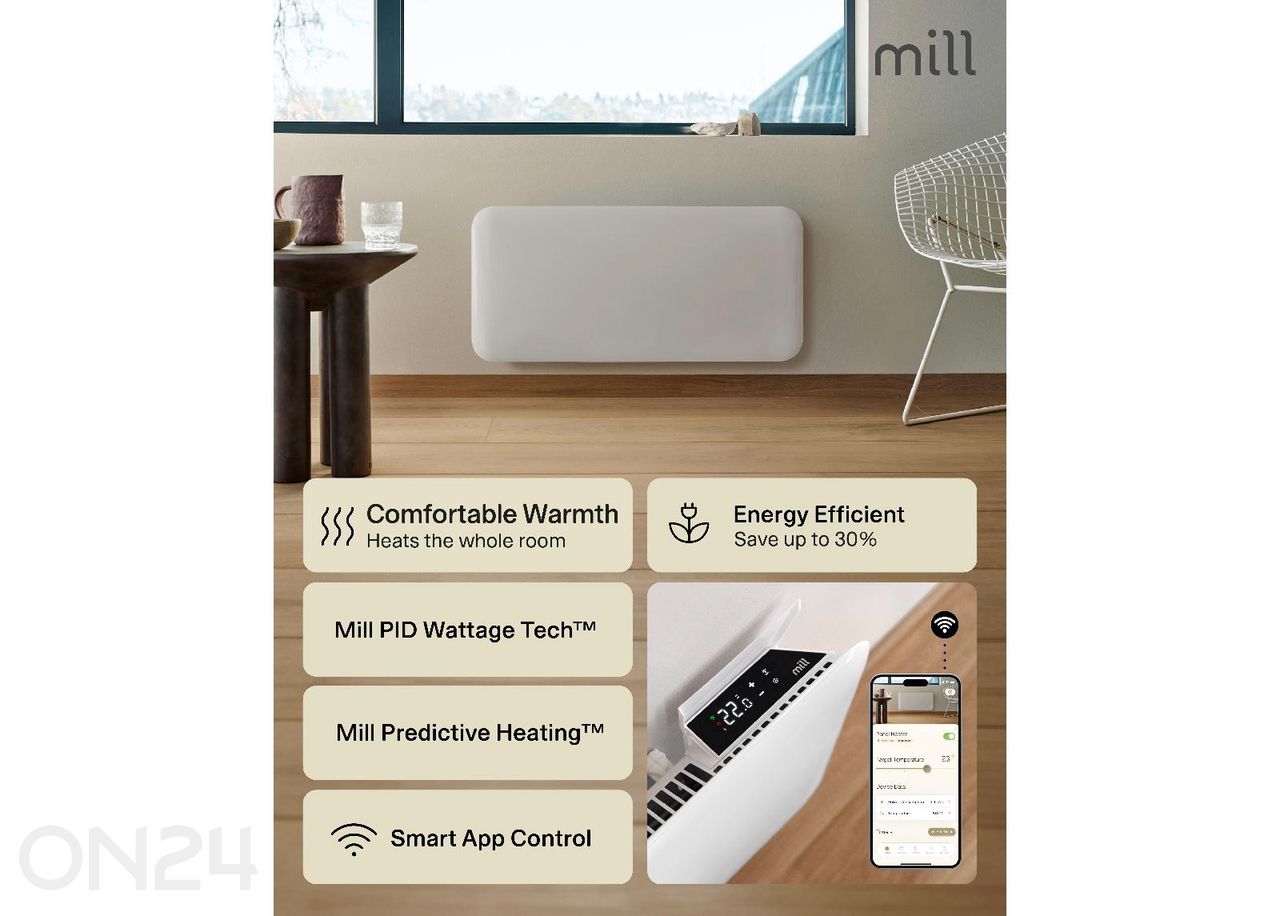 Электрический радиатор с подставкой Mill Mill Invisible Smart Gen. 4 PA1500WIFI4A, 1500 Вт увеличить