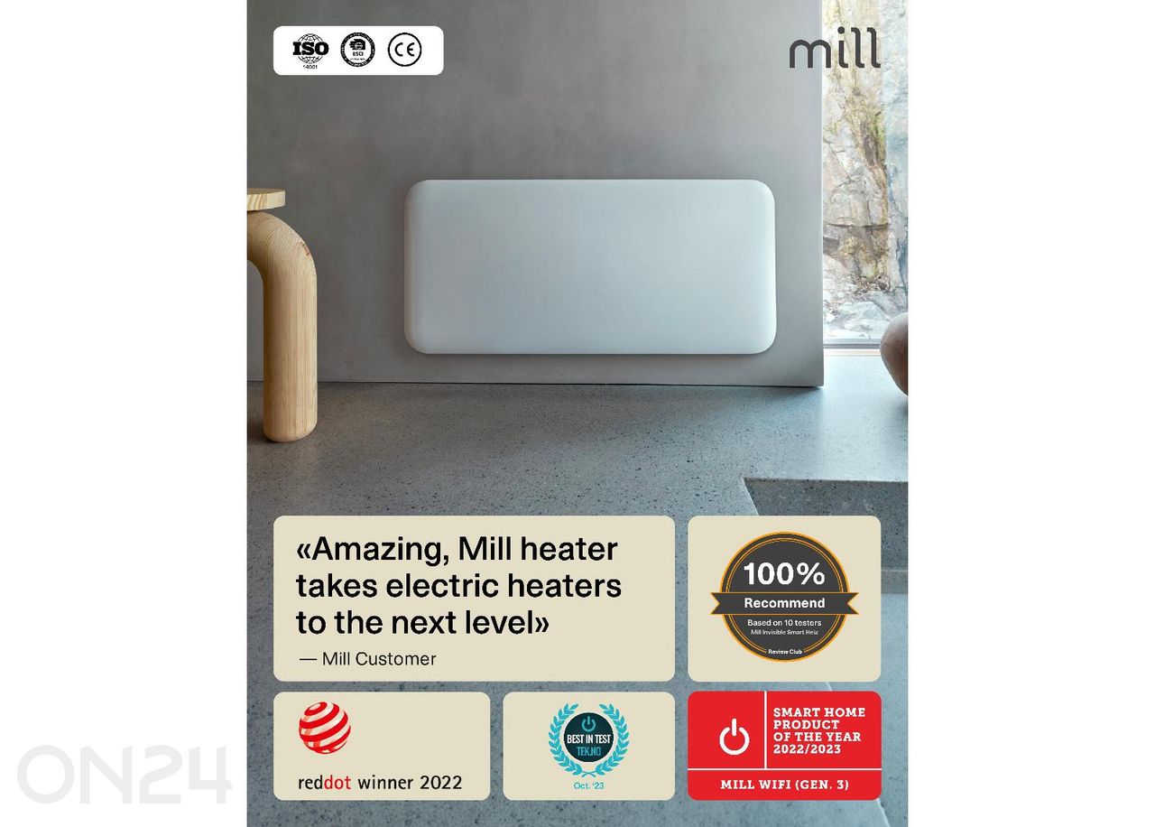 Электрический радиатор с подставкой Mill Mill Invisible Smart Gen. 4 PA1500WIFI4A, 1500 Вт увеличить