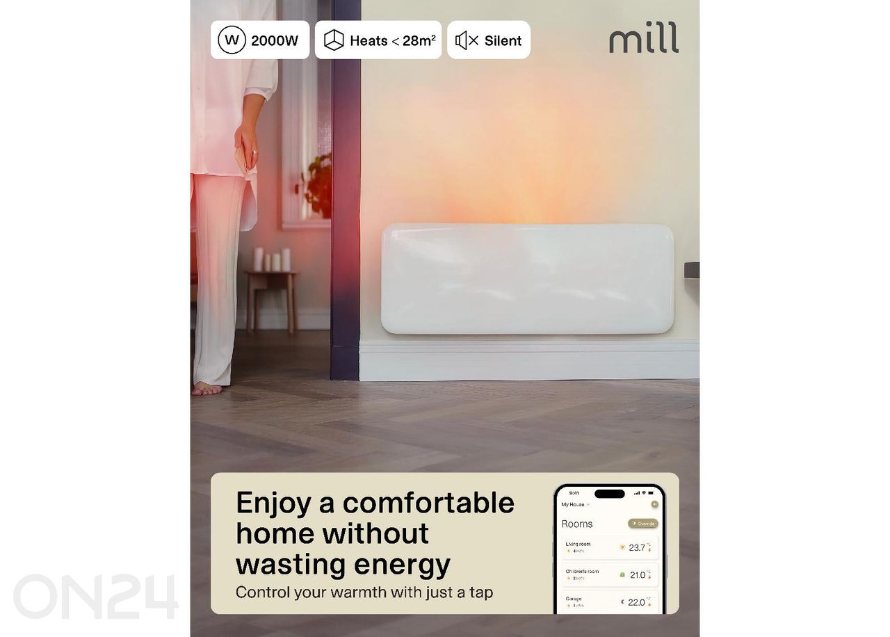 Электрический радиатор Mill Invisible Smart WiFi Gen4 PA2000WIFI4 увеличить