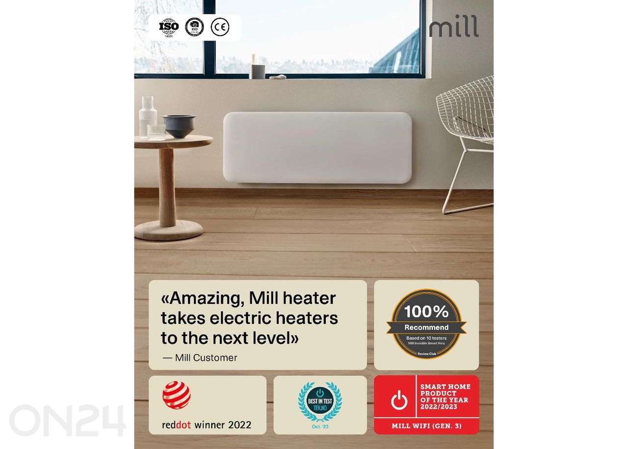Электрический радиатор Mill Invisible Smart WiFi Gen4 PA2000WIFI4 увеличить
