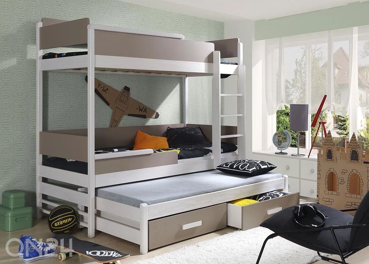 3-местная двухъярусная кровать 80x180 см увеличить