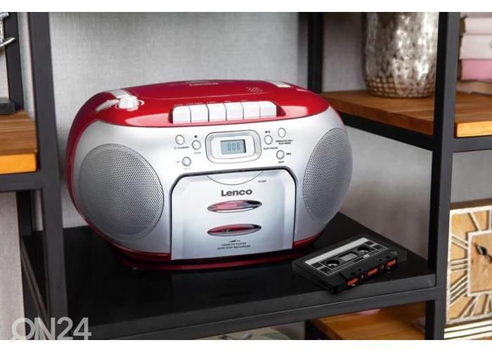 CD-радио с кассетным проигрывателем Lenco, красный увеличить