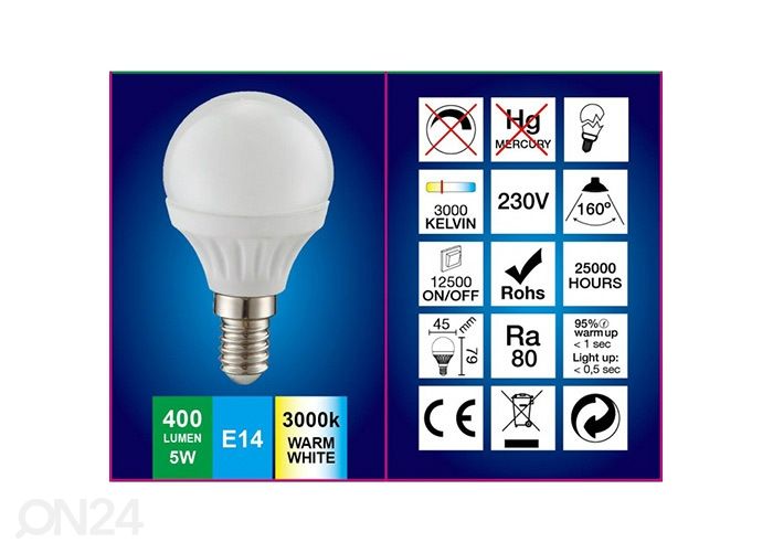 LED лампочка E14 5 Вт 4 шт увеличить