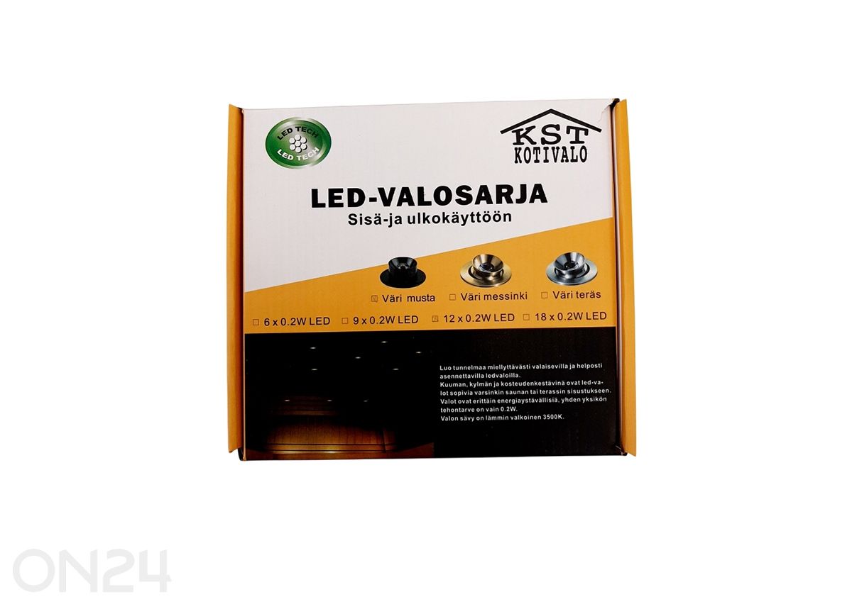 LED лампочки для освещения сауны 12 x 0,2 Вт, черный увеличить