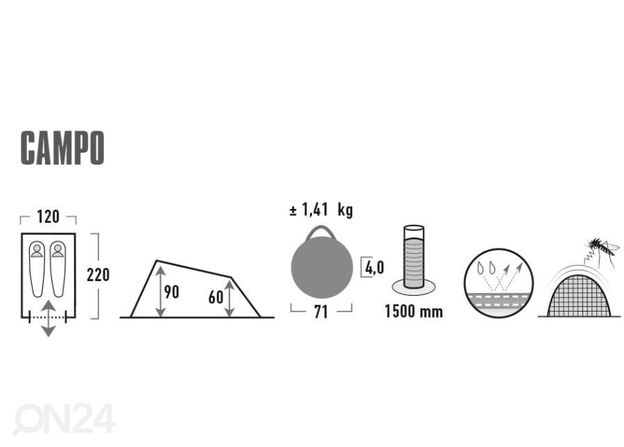 Popup палатка Campo Helehall High Peak увеличить