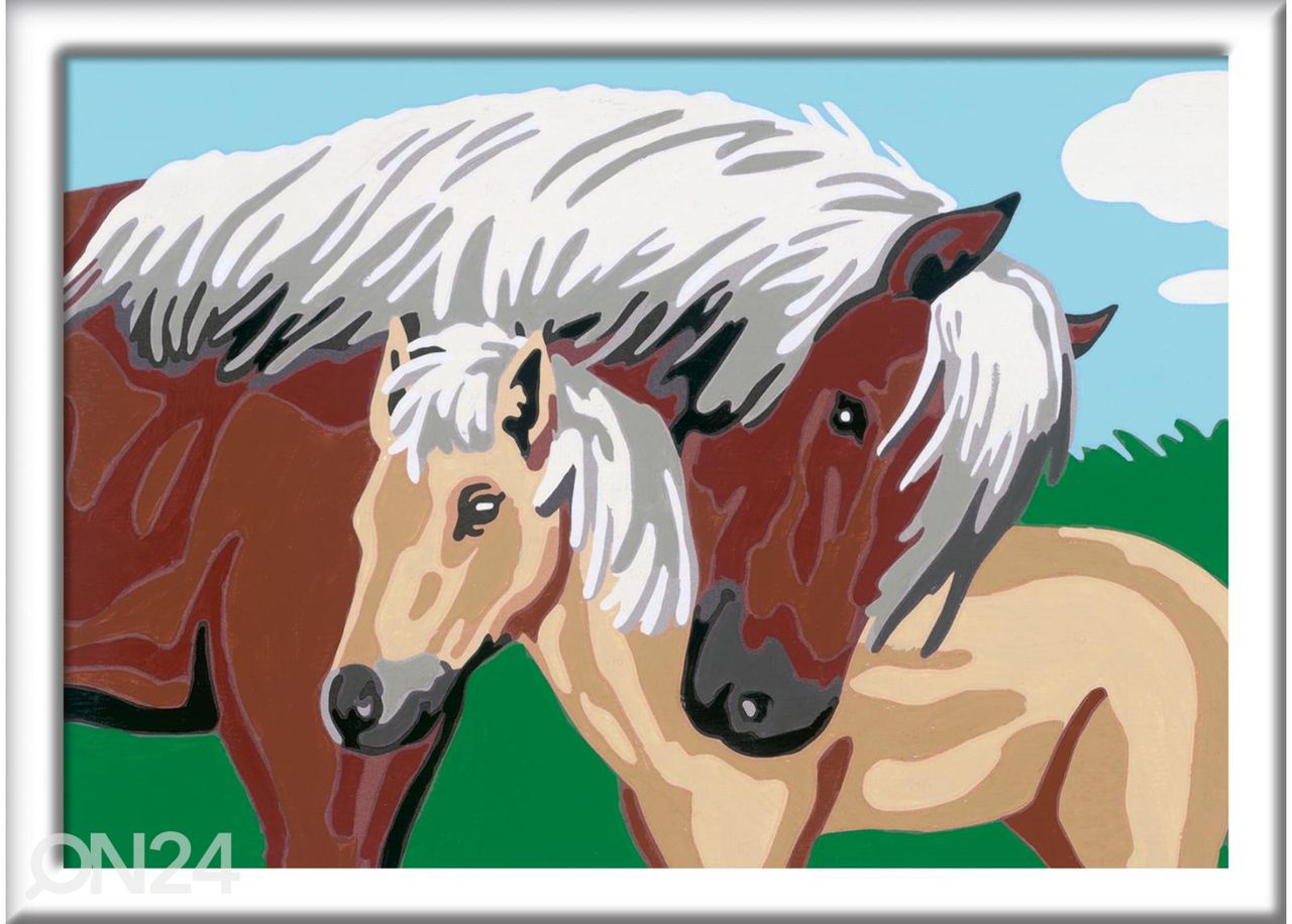 Ravensburger раскраска по номерам Лошадь и жеребенок увеличить