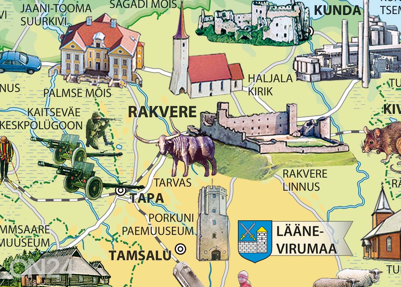 Regio картографическая карта Эстонии 150 x 110 см увеличить