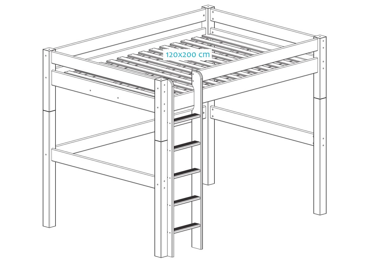 Suwem высока двухъярусная кровать Lahe 120x200 cm увеличить