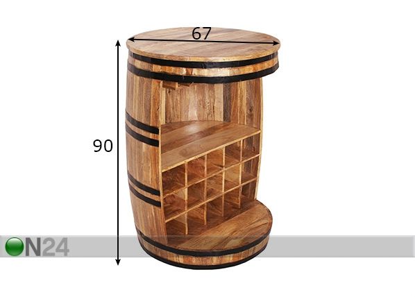Барный стол / винная полка Rustic размеры