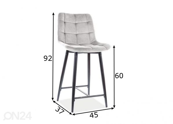 Барный стул, светло-серый размеры