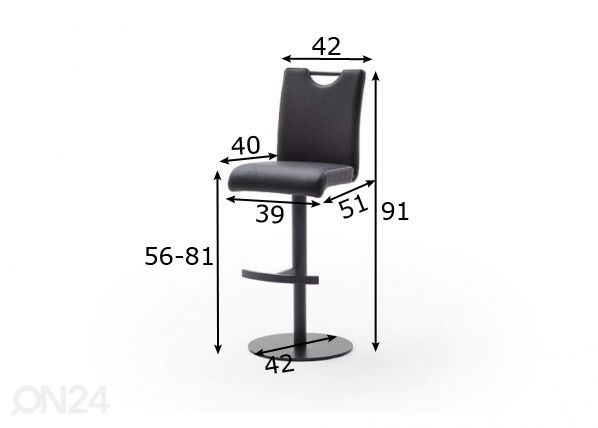 Барный стул Alesi размеры