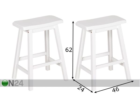 Барный стул Monaco h62 cm, 2 шт размеры