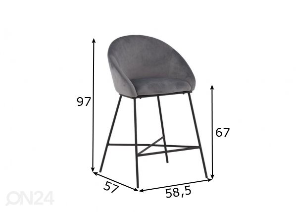 Барный стул Velvet, 2 шт размеры