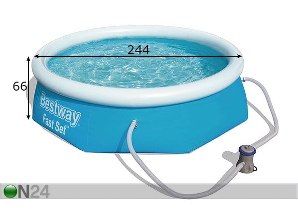 Бассейн Bestway Fast Set 244x66 см с фильтровым насосом размеры