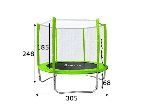 Батут с сеткой безопасности Froggy размеры