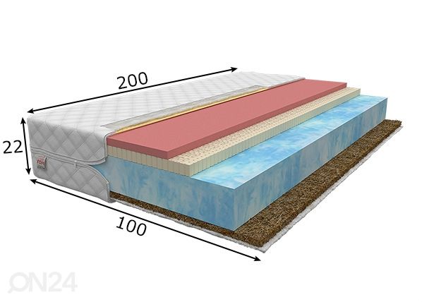 Беспружинный матрас Ergo 100x200 cm размеры