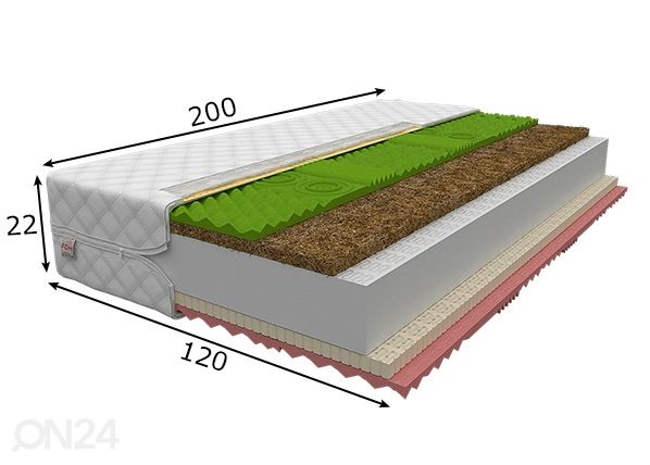 Беспружинный матрас Savona 120x200 cm размеры