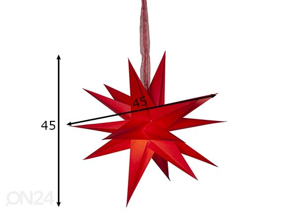 Бумажная звезда December 45 cm, красный размеры