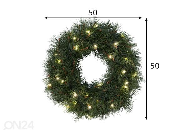 Венок Pine с LED лампочками Ø50 cm размеры