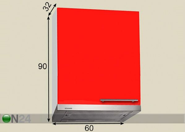 Верхний кухонный шкаф для вытяжки 60 cm размеры