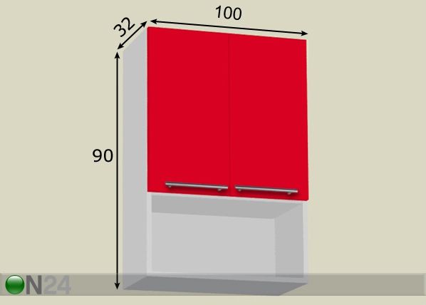 Верхний кухонный шкаф 100 cm размеры