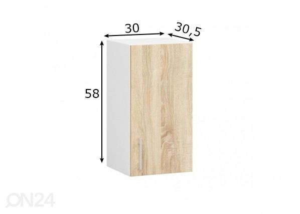 Верхний кухонный шкаф 30 cm размеры