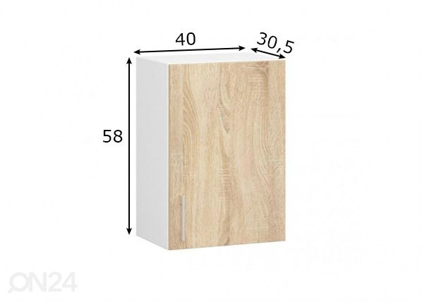 Верхний кухонный шкаф 40 cm размеры
