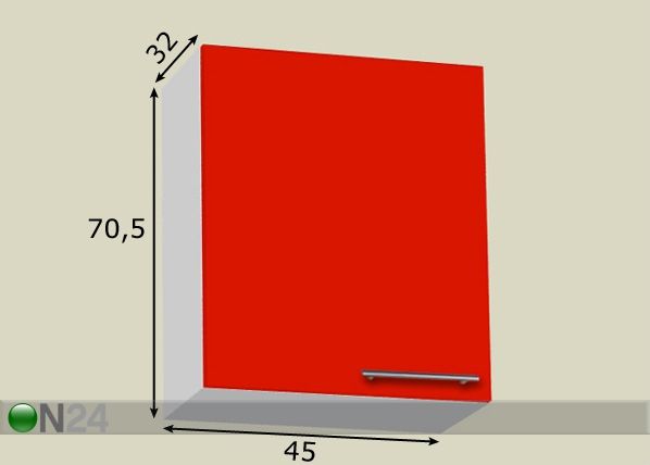 Верхний кухонный шкаф 45 cm размеры