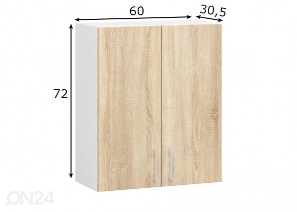 Верхний кухонный шкаф 60 cm размеры