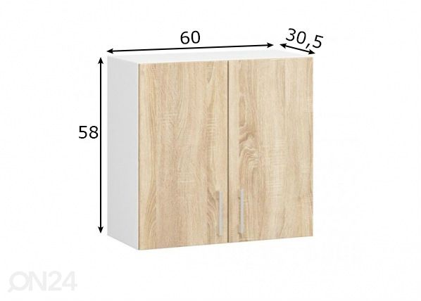 Верхний кухонный шкаф 60 cm размеры