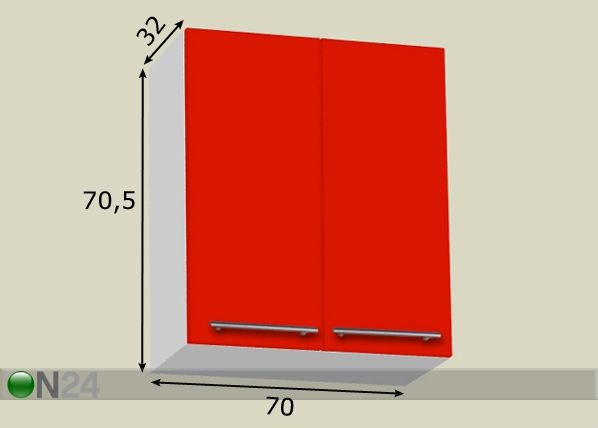 Верхний кухонный шкаф 70 cm размеры