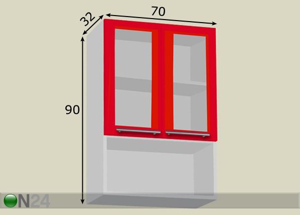 Верхний кухонный шкаф 70 cm размеры