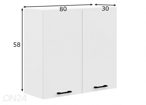 Верхний кухонный шкаф 80 cm размеры