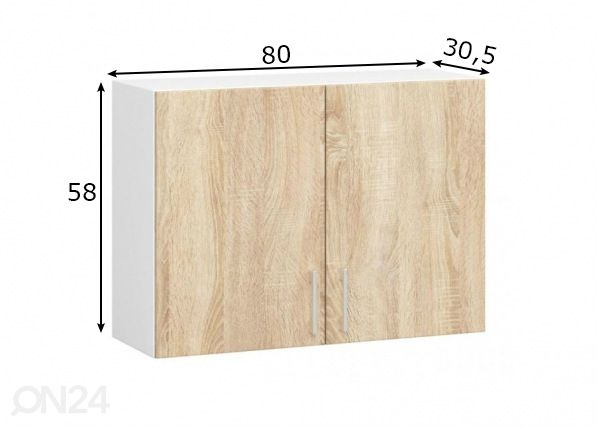 Верхний кухонный шкаф 80 cm размеры