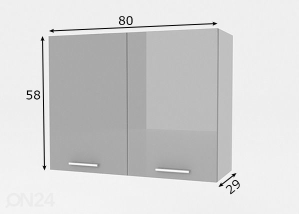 Верхний кухонный шкаф 80 cm размеры