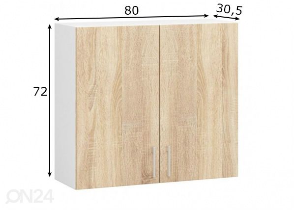 Верхний кухонный шкаф 80 cm размеры