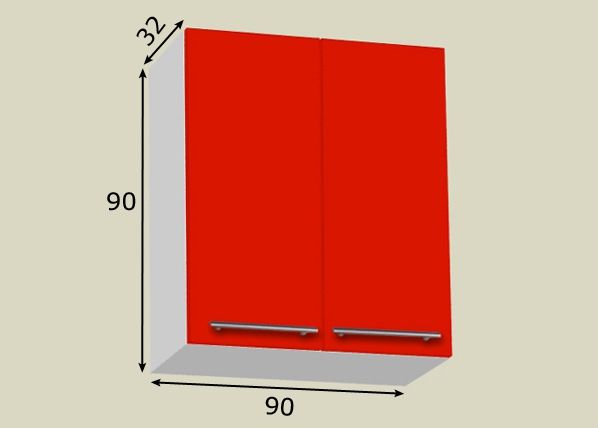 Верхний кухонный шкаф 90 cm размеры