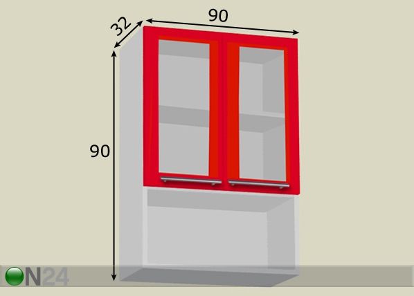 Верхний кухонный шкаф 90 cm размеры