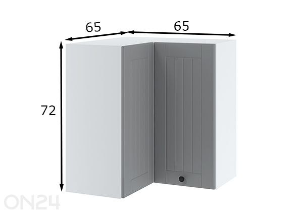 Верхний угловой кухонный шкаф 65x72 см размеры