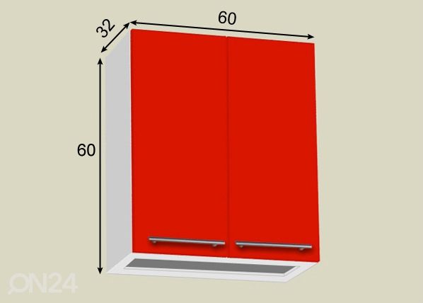Верхний шкаф для посуды 60 cm размеры