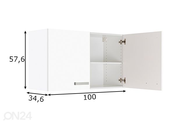 Верхний шкаф для прачечной комнаты Salo 100 cm размеры