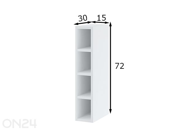 Верхняя кухонная полка 15x72 см размеры