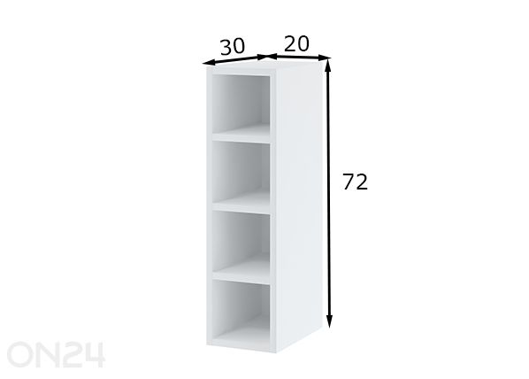 Верхняя кухонная полка 20x72 см