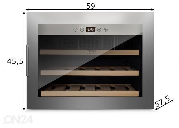 Встраиваемый винный холодильник Caso WineSafe 18 EB INOX, 629 размеры